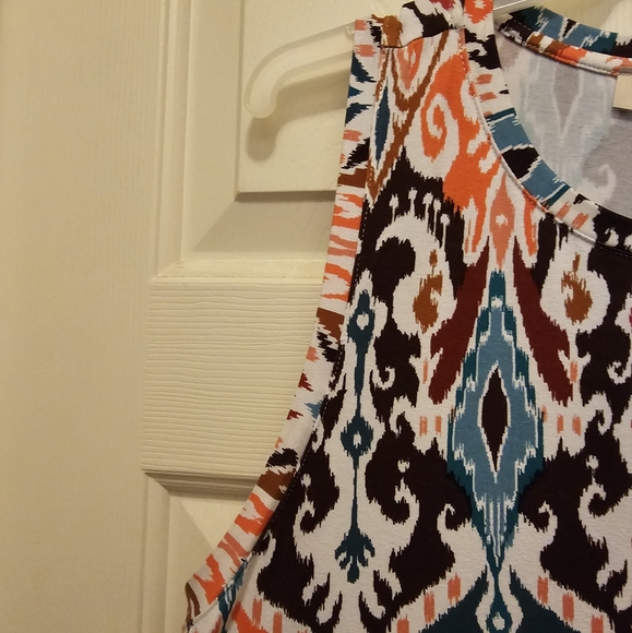 Like New LOFT Outlet Geometric Print Sleeveless Swing Dress - L - Picture 3 of 5